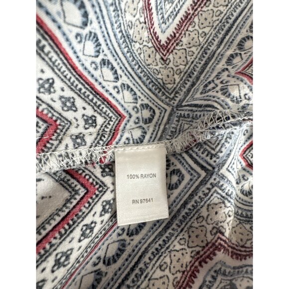 J. Jill Womens blouse top diamond pattern button back size medium rayon - Picture 5 of 7